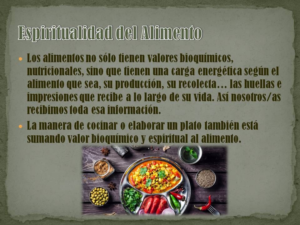 Diapositiva 6 de «Nutrición ayurveda y espiritualidad del alimento»
